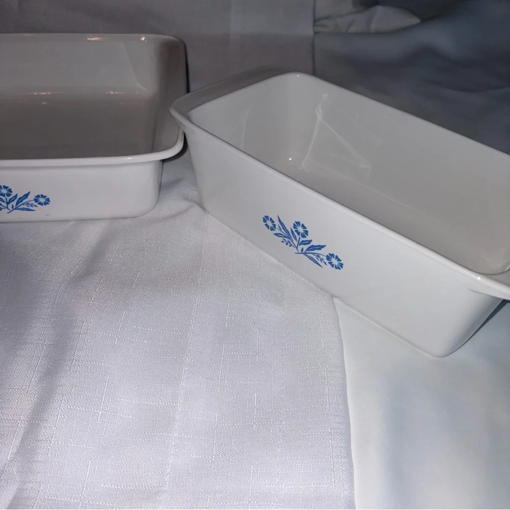 Vintage Corningware Baking Dishes Set Of 2 Loaf Pan And Square Casserole